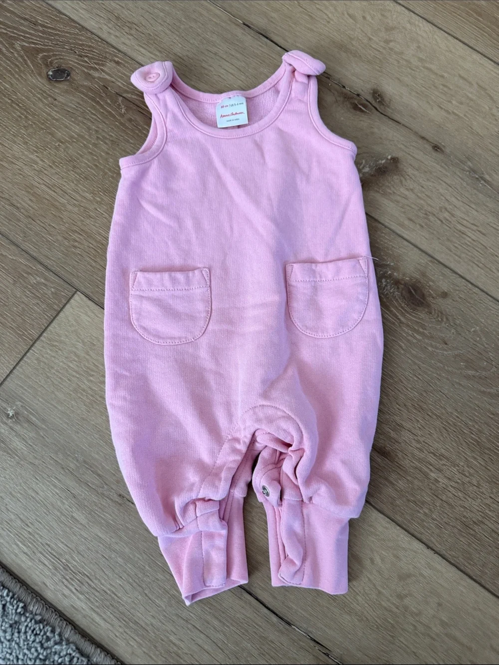 Hanna Andersson Pink Knit Baby One-Piece Romper